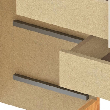 Corrediças plásticas.