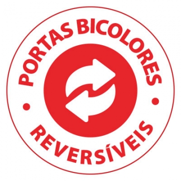 Portas com a frente em uma cor e verso em outra. 