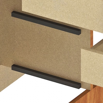 Corrediças plásticas.