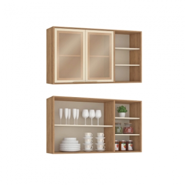 CV102 <br> Aéreo 120cm com 2 portas de vidro. <br> 670mm x 1200mm x 300mm