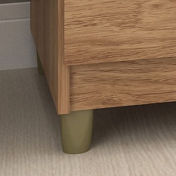 Pés plásticos cor bronze.